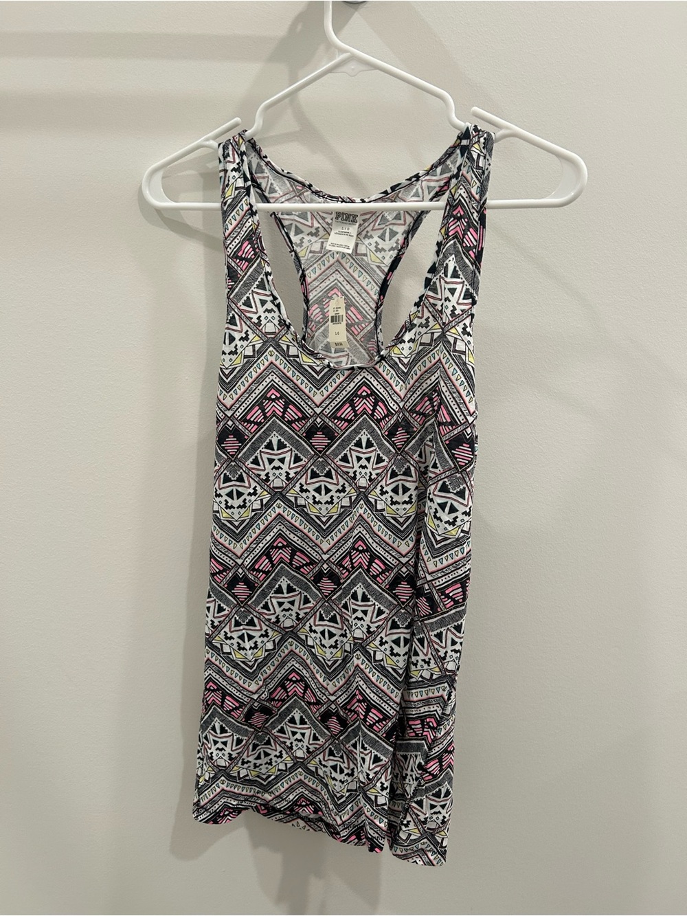 PINK Aztec Print Tank Top - Pink & Black